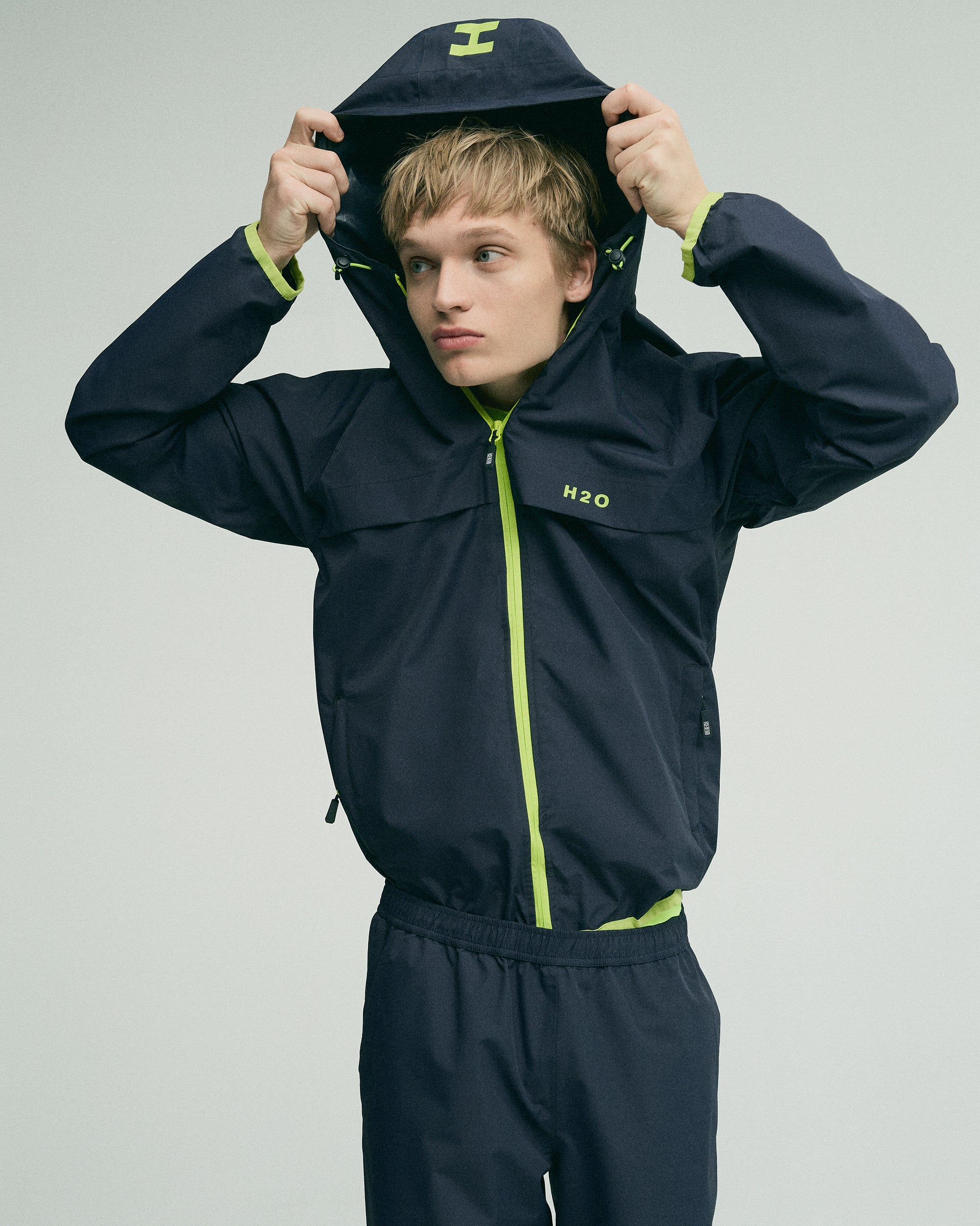 H2O Rømø Festival Rain Jacket Rain Wear 7021 Navy/Lime
