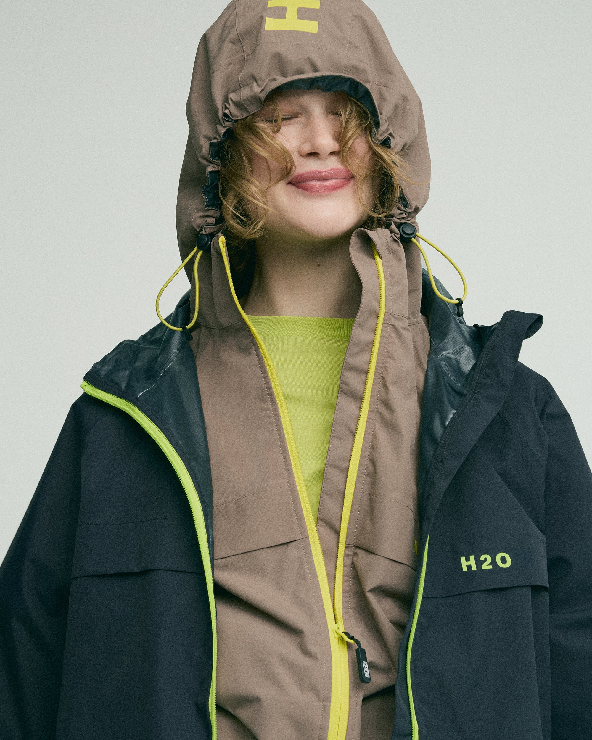 H2O Rømø Festival Rain Jacket Rain Wear 7021 Navy/Lime