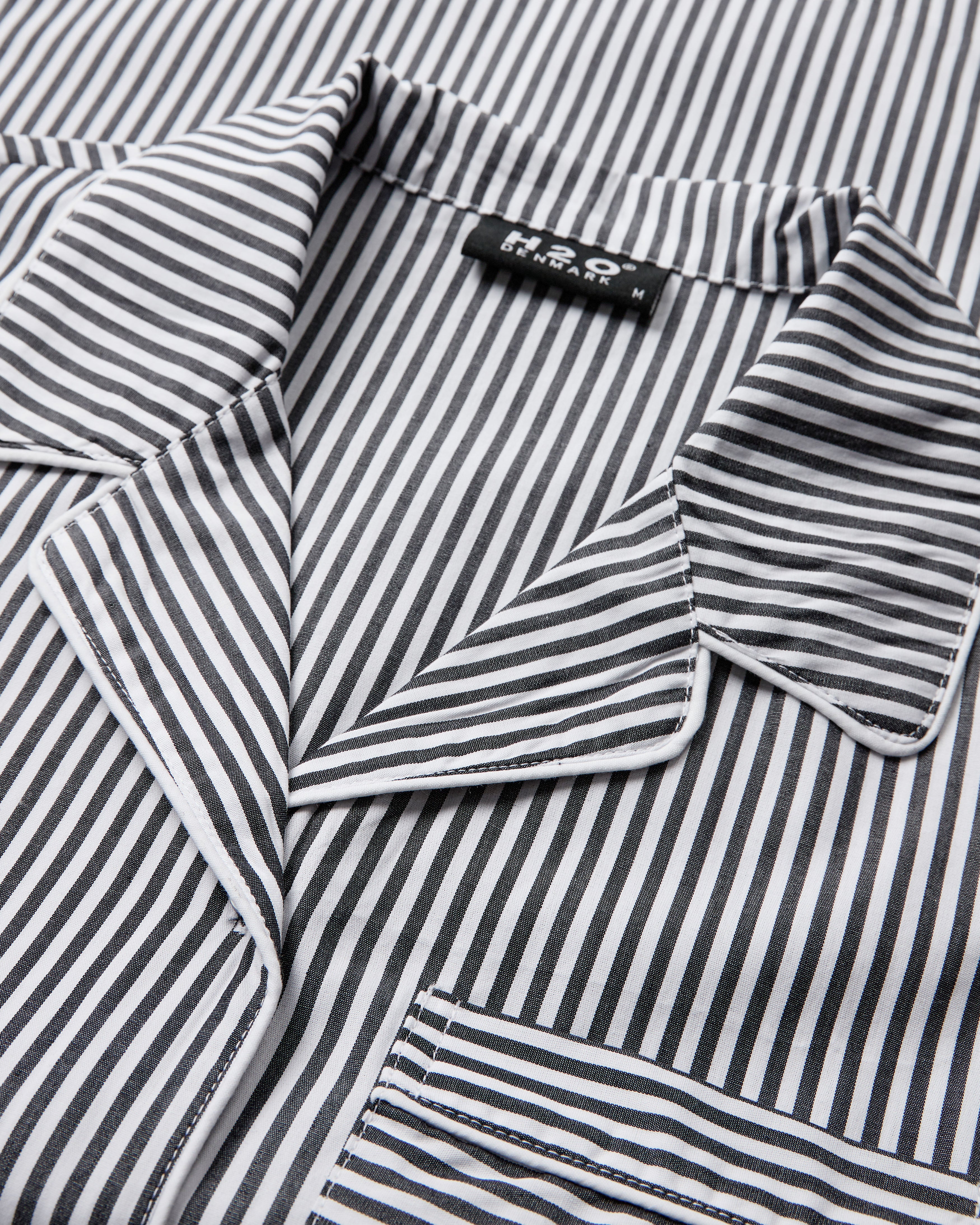 H2O R&D Rønne Pajamas Shirt Pants 7081 Black/White Stripe