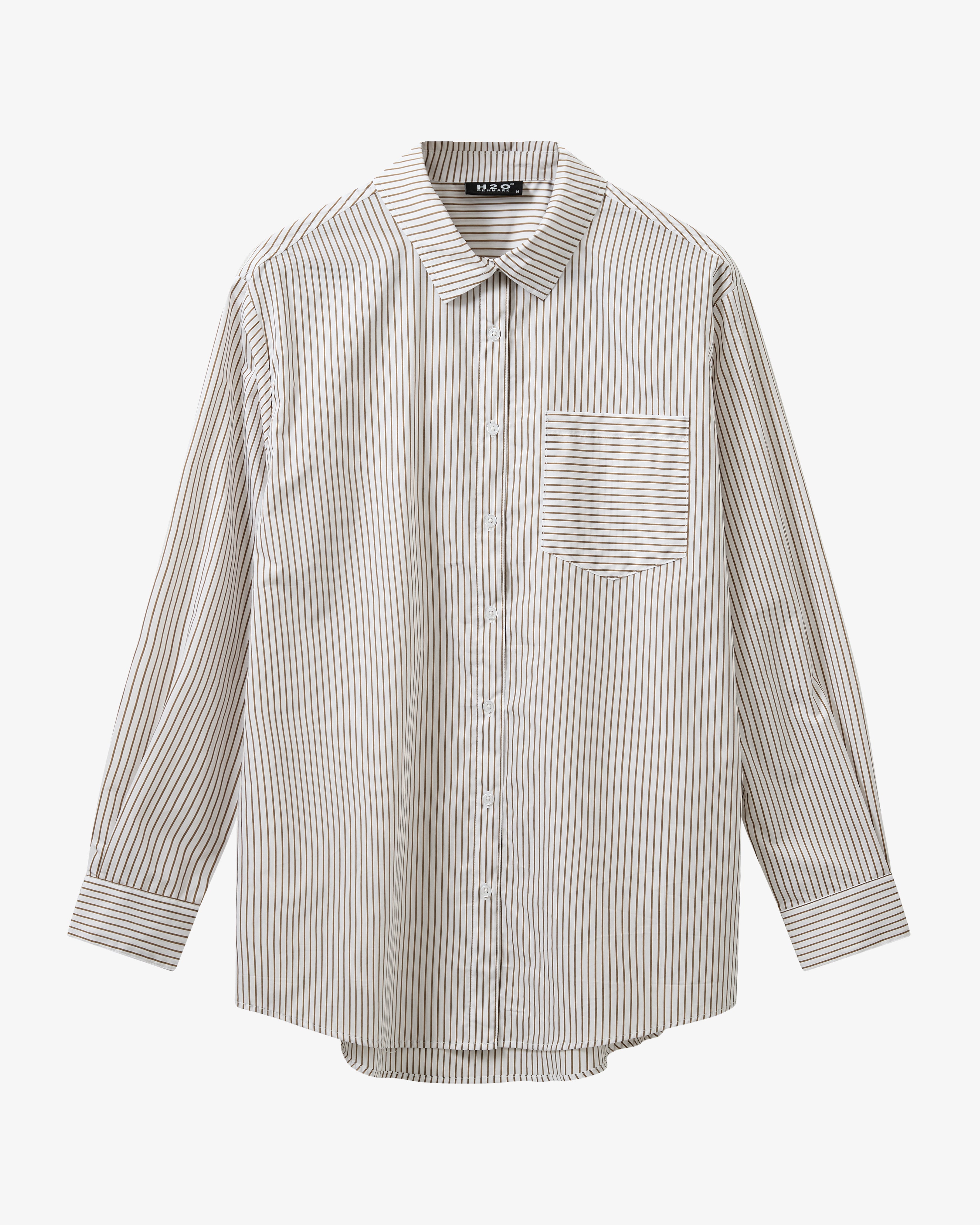 H2O Basic Rønne Pyjamas Shirt Pants 7043 White/Brown