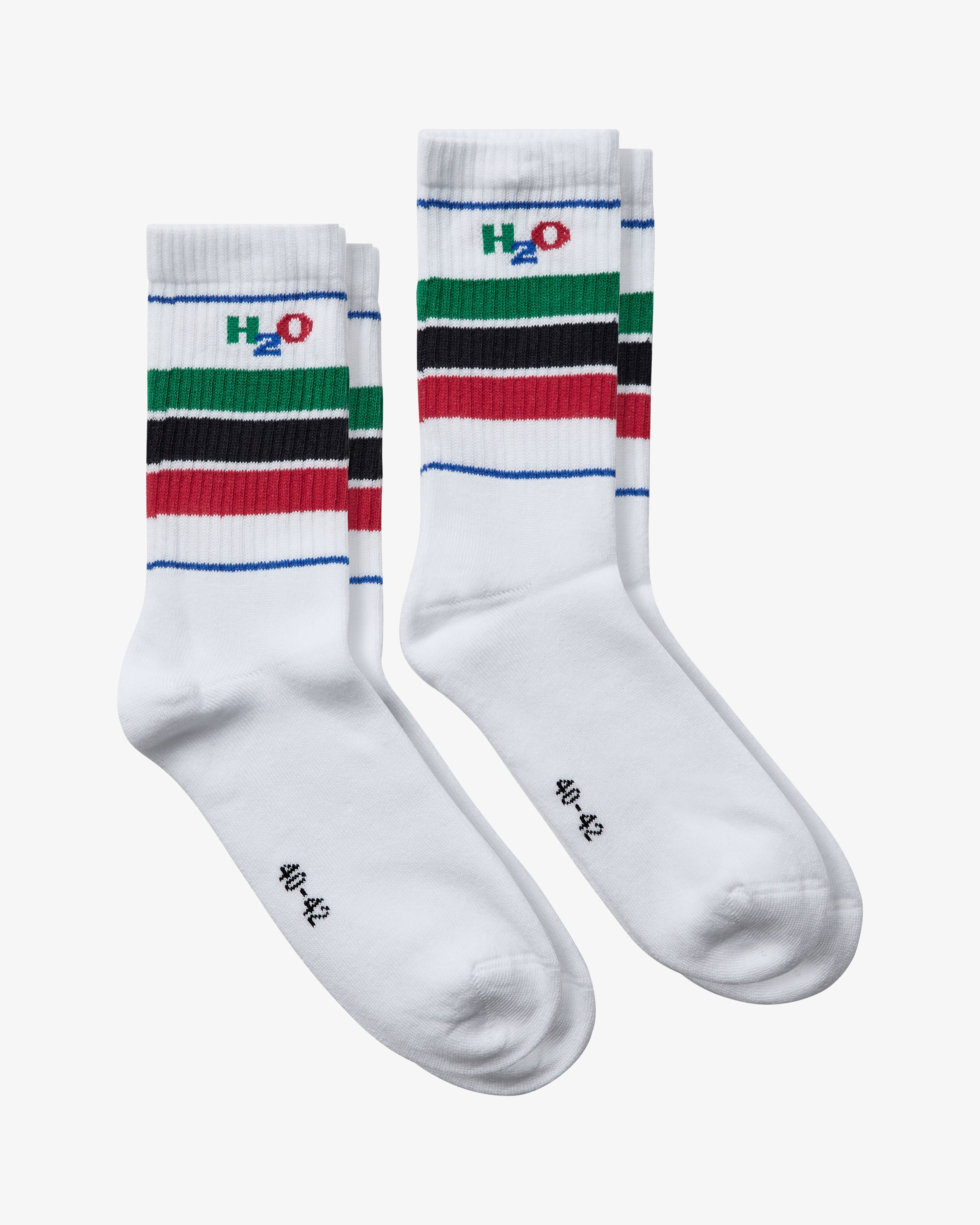 H2O Basic 2-Pack Classic Sock Socks 8620 White/Green/Red