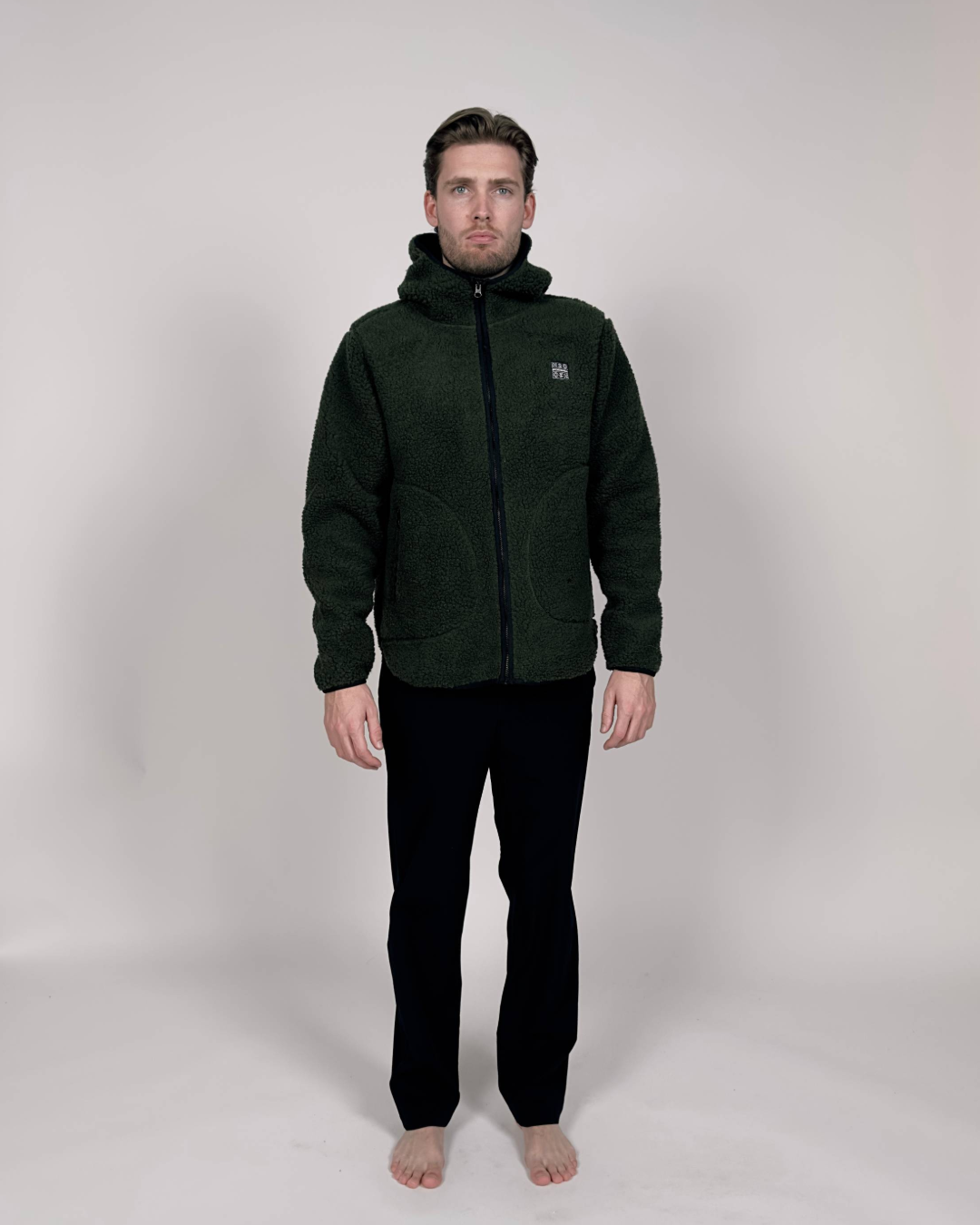 H2O Basic Langli Pile Hoodie Jacket 3020 Army