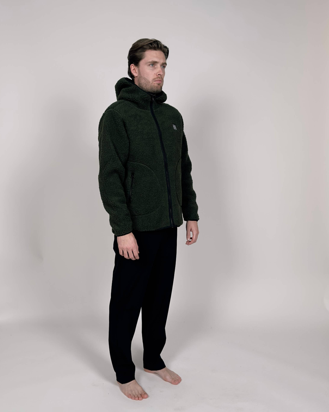H2O Basic Langli Pile Hoodie Jacket 3020 Army
