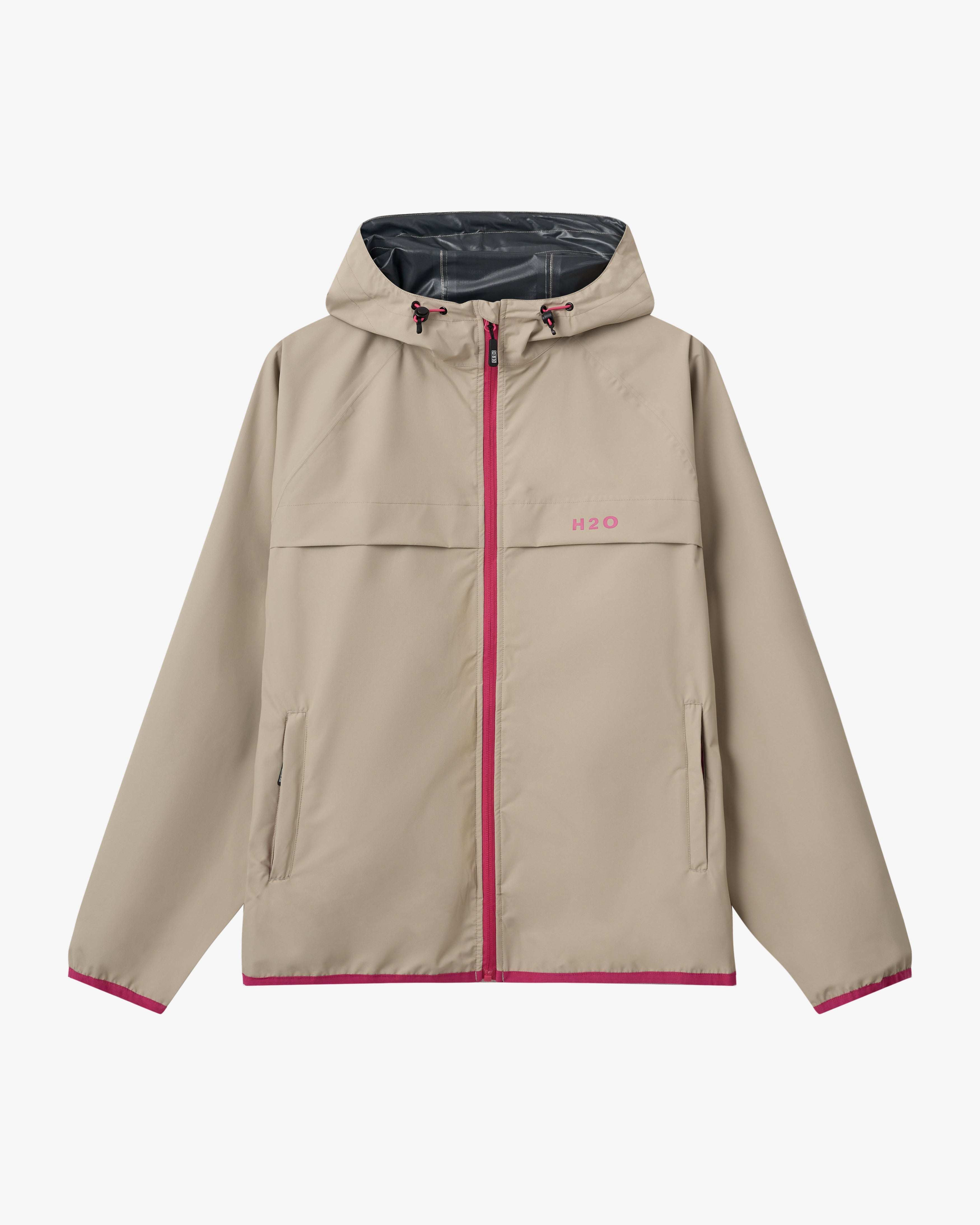 Rømø Festival Rain Jacket - Warm Grey/Wild Pink