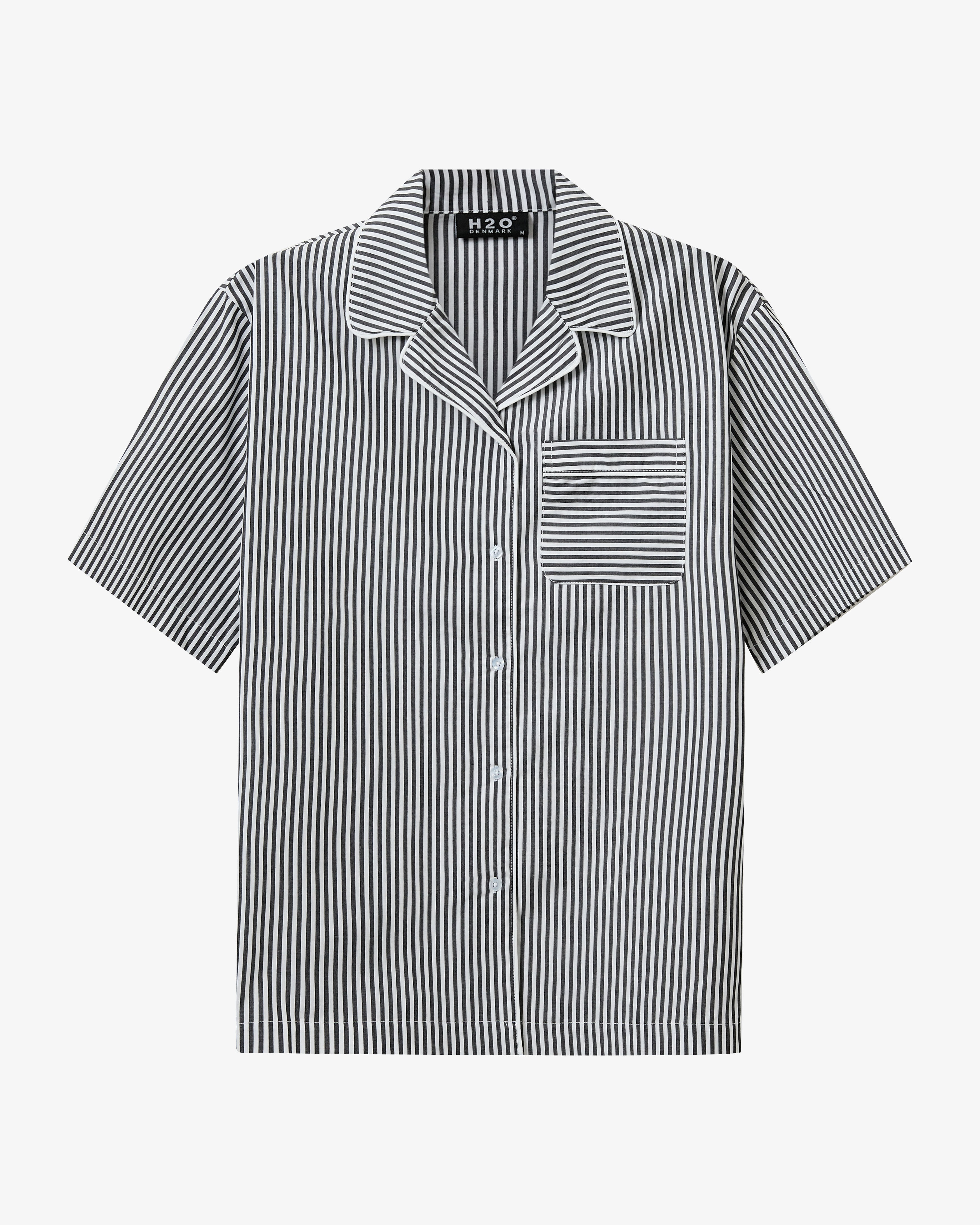 Rønne Essential Pajamas Shirt - Black/White Stripe