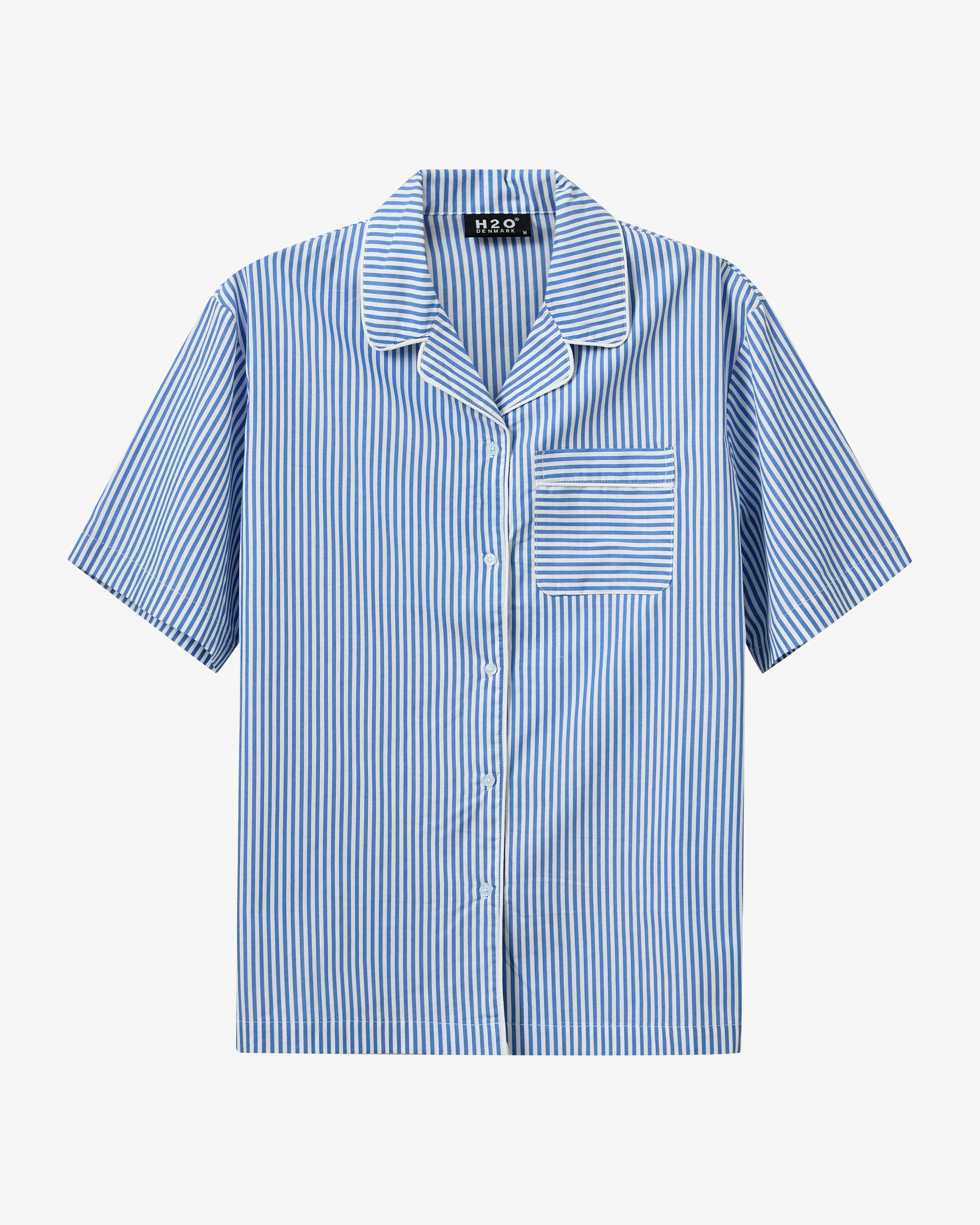 Rønne Essential Pajamas Shirt - Blue/White Stripe