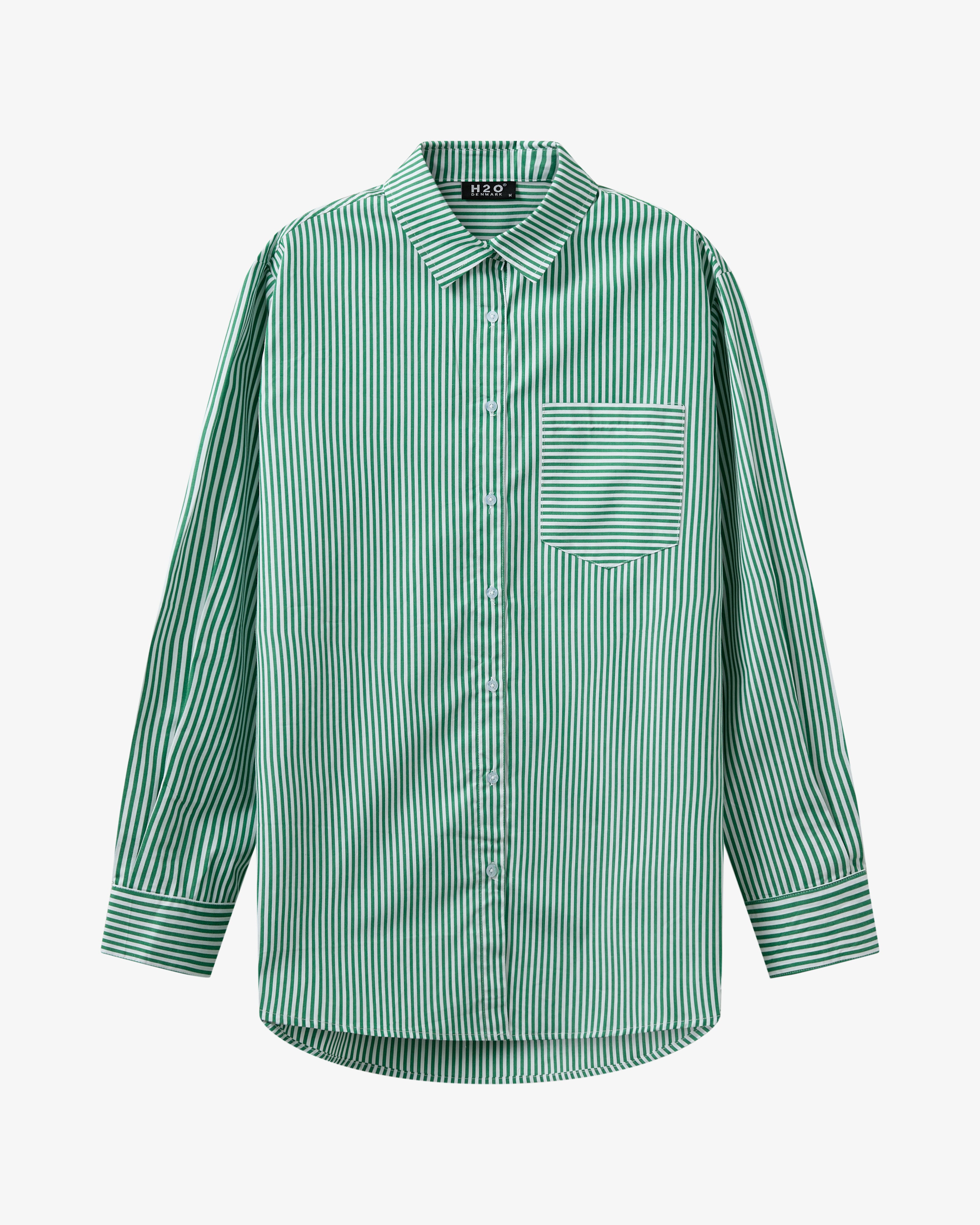 Rønne Pyjamas Shirt L/S - Green/White