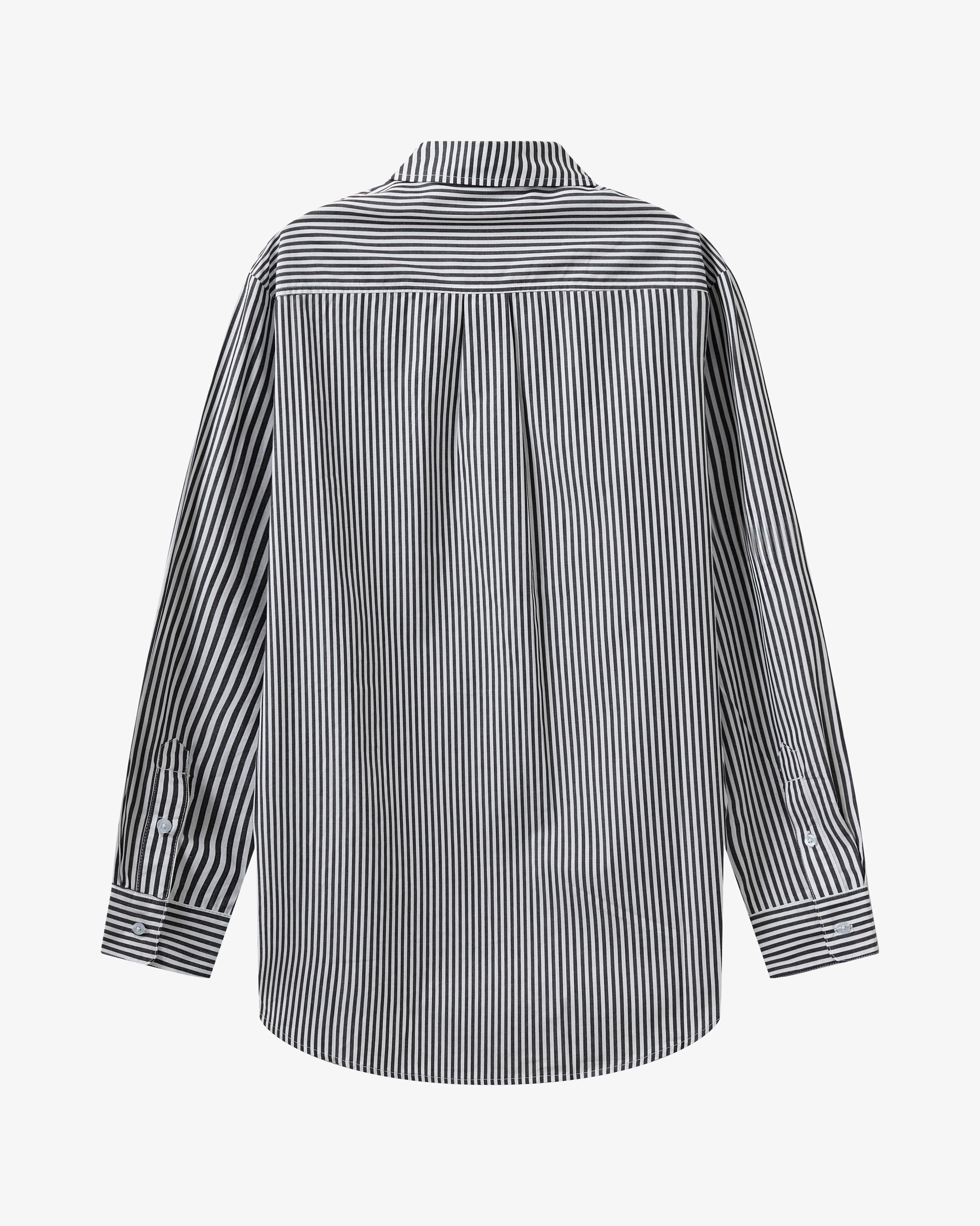 Rønne Pyjamas Shirt L/S - Black/White Stripe