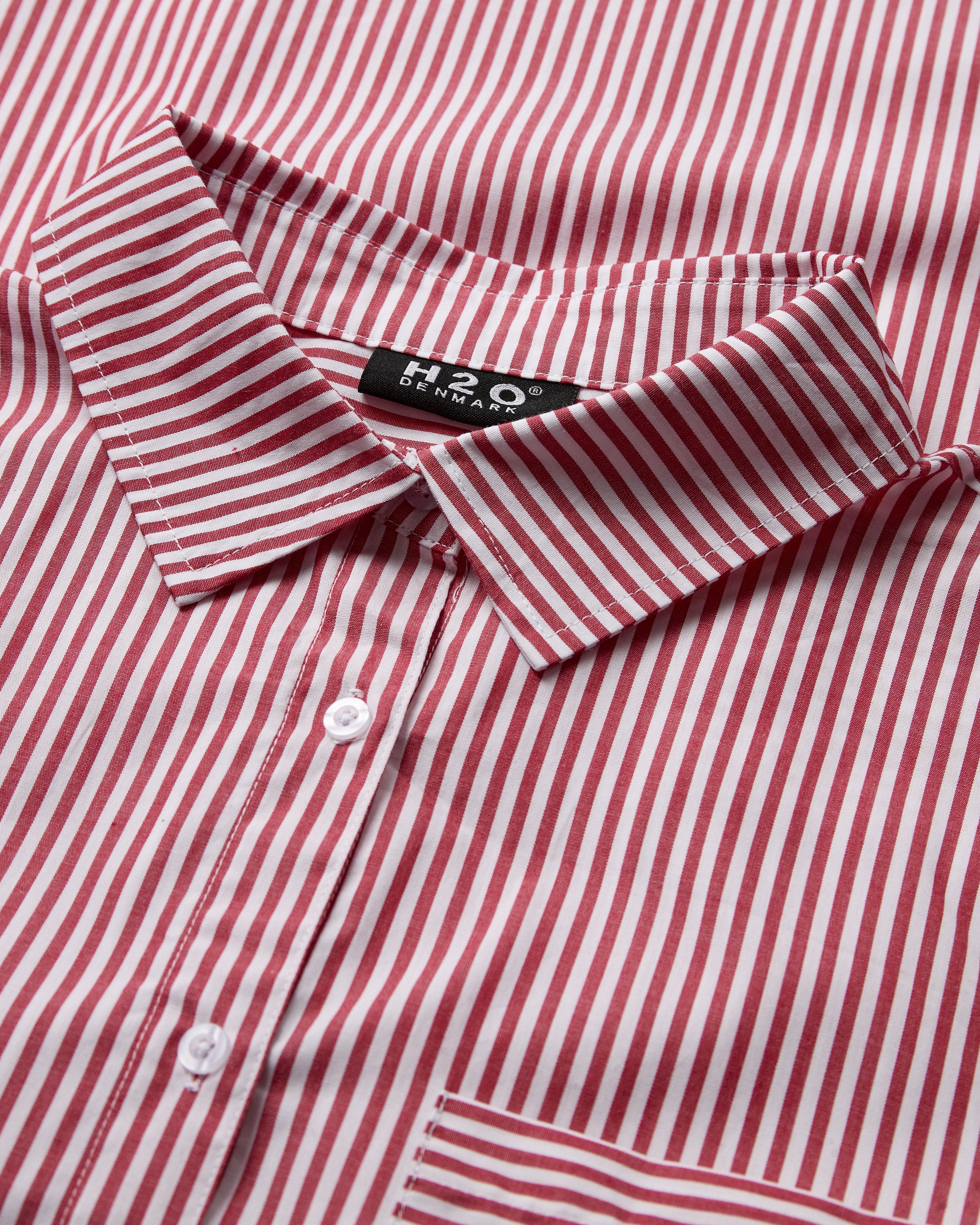 H2O R&D Rønne Pyjamas Shirt L/S Pants 7290 Red/White