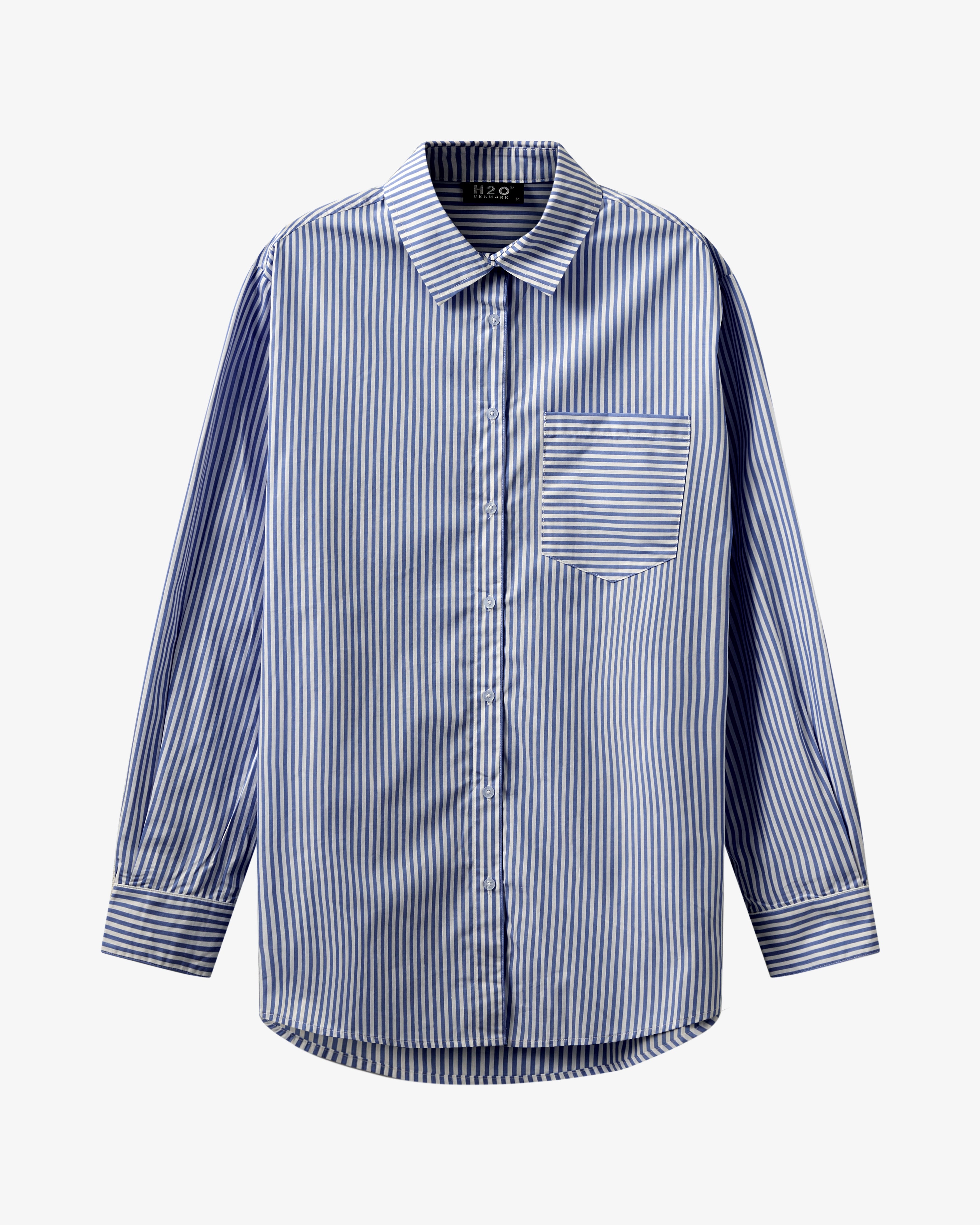 Rønne Pyjamas Shirt L/S - Blue/White Stripe